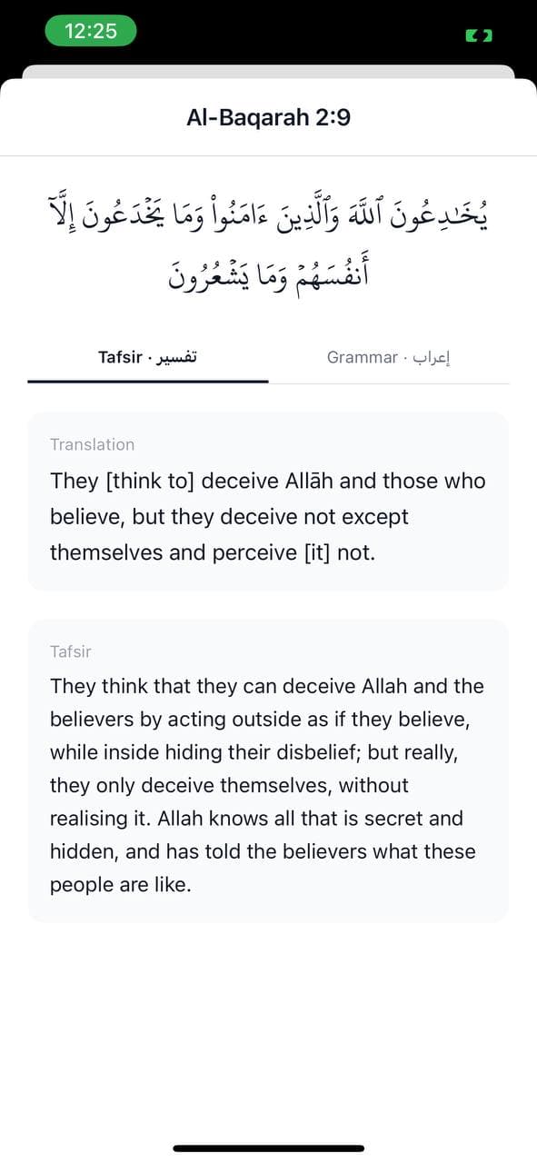 Translation and tafsir view for Al-Baqarah ayah 9